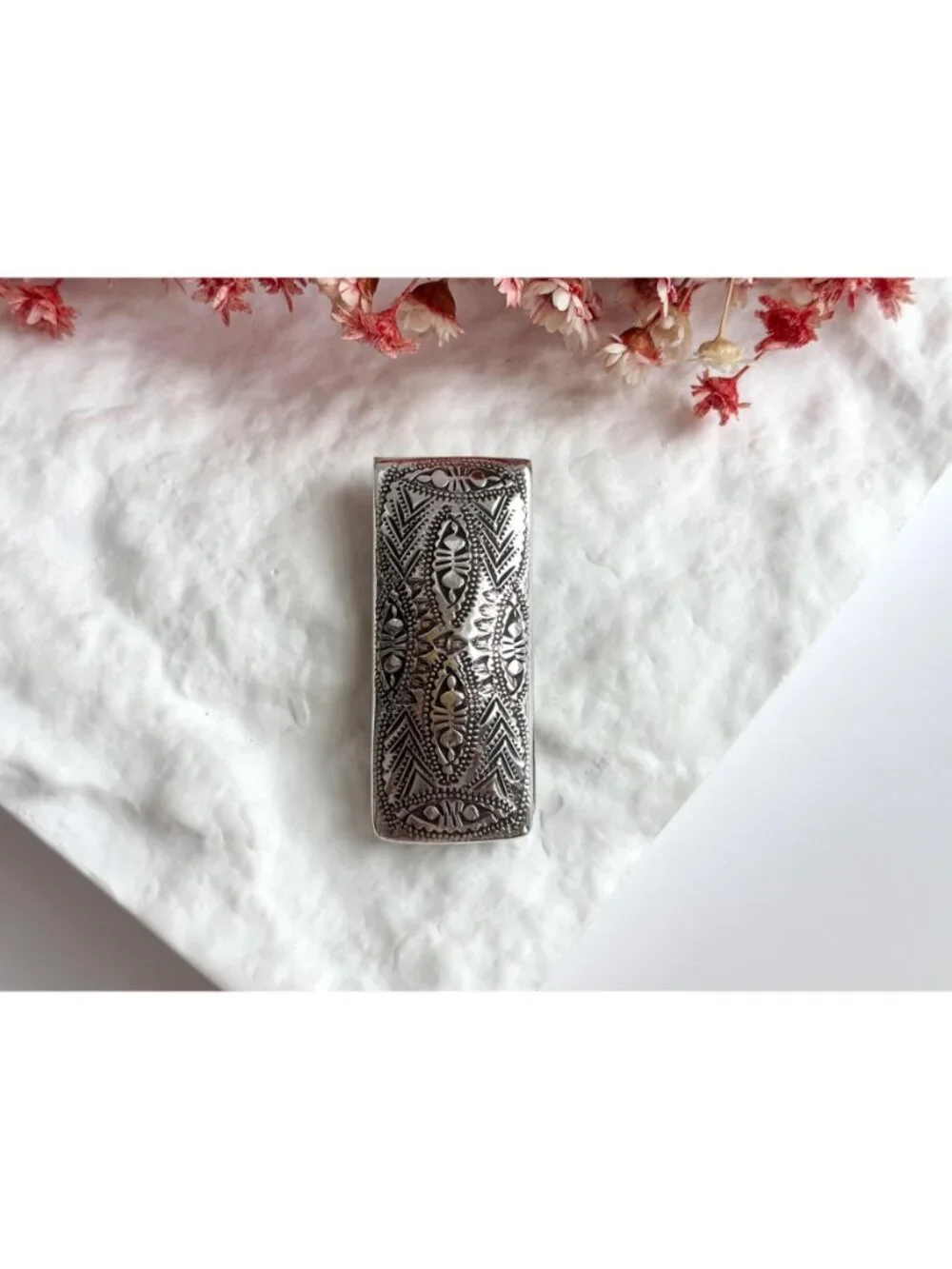 Navajo Inspired Abstract Southwest Made Vintage Stainless Steel Money Clip
